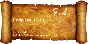 Fadgyas Lili névjegykártya